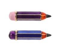 JUMPLAWN 2pcs Alloy Enamel Pencil Pin Brooch with Bright Enamel Finish, Easy and Safe Attachment, Back to School Accessory and Appreciation Gift for Teachers during Graduation and Classroom