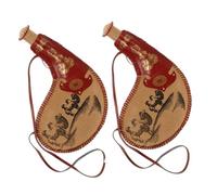 JUMPLAWN 2pcs Ancient Style PU Leather Water Bag Portable Bota Bag for Hiking Camping Volume Historical Craftsmanship Versatile Outdoor Water Bottle