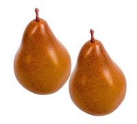 JUMPLAWN 2pcs Artificial Pears Faux Fruit Model Realistic Simulated Miniature Fruit Ornament for Home Kitchen Table Décor and Photography Props