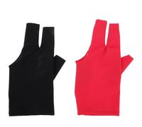 JUMPLAWN 2pcs Billiard Gloves Three-finger Open Design Pool Cue Glove, Polyamide and Spandex, Black, Left Hand, for Billiard Games and Casual Home Games