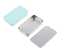 JUMPLAWN 2pcs Bird Training Food Box Set Small Metal Bird Snack Feeding Containers in Silver and Blue-green Outdoor Portable Parrot Feeder for Garden