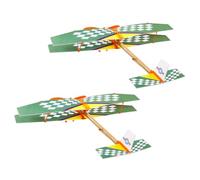 JUMPLAWN 2Pcs DIY Rubber Band Powered Glider Model Educational for Safe Materials Random Promotes Creativity and Logical Thinking for Hands Learning