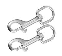 JUMPLAWN 2pcs Dog Lead Hooks Single Headed Snap Hook Silver