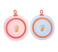 JUMPLAWN 2pcs Folding Washbasin Newborn Boy Girl Wash Basin Small Wash Bowl for Camping and Home Use Style