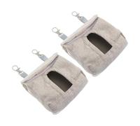 JUMPLAWN 2pcs Guinea Pig Hanging Feeder Bag Slow Feed Storage for Rabbits and Small Pets Versatile Cage Decoration and Feeding Brown Easy to Clean
