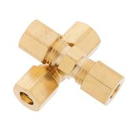 JUMPLAWN 2pcs Heavy Duty Compression Fitting Union Connector for Brake Cable Brass Tube Joint for Pneumatic and Hydraulic Applications Stable and Durable Design Easy Maintenance and