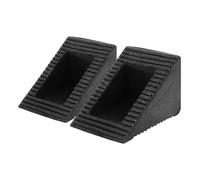 JUMPLAWN 2pcs Heavy Duty Non-slip Rubber Wheel Chocks for Utility Vehicles and Trailers Compact Portable Stable Wheel Wedges for Car and Truck Tires Lightweight and Easy to Carry