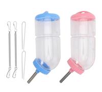 JUMPLAWN 2pcs Large Roll-on Bottle 300ml for Rabbits Hamsters Guinea Pigs, Leakproof Pet Feeder with Ball Bearing, Suitable for Small Animal Drinking and Feeding Random Color