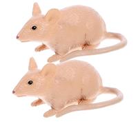 JUMPLAWN 2Pcs Lifelike Mouse Modeling for Realistic Animal Cognitive Playthings Adorable Fake Rat Party for Boy Girl Educational and Funny Indoor Game