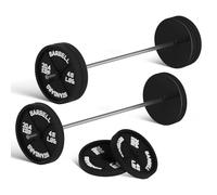 JUMPLAWN 2pcs Mini Barbell Dollhouse Fitness Accessories Ornament Tiny Workout Equipment for Desk Toy Models