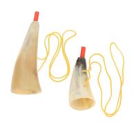 JUMPLAWN 2Pcs Ox Horn Trumpet Toy for Kids Musical Plaything Noise Makers for Parties and Sports Events Viking Horn Design Random Color