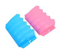 JUMPLAWN 2pcs Small Animal External Grass Rack for Rabbits Guinea Pigs Hanging Feeder Containers Space-saving Design with Easy Installation in Blue Pink