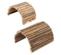 JUMPLAWN 2pcs Solid Wood Reptile Shelter for Tortoise and Hamster, Special Shape Small Pet Hideaway to Reduce Daylight and Create the Dark, Natural and Fresh Style Animal Cage