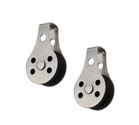 JUMPLAWN 2Pcs Stainless Steel Pulley Wheel Durable Heavy Load Nylon Rope Pulley for Lifting and Weight Support Corrosion Resistant for Fishing Nets and Boat Applications