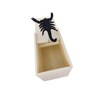 JUMPLAWN 2Pcs Tricky Prank Scorpion Inside Horrible Box for April Fool Day Fun Scare Friends with Realistic Fake Animal Light Yellow Color Great for Home Decoration