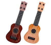 JUMPLAWN 2Pcs Ukulele Early Education Musical Instrument for Boys and Imitation Guitar Plaything for Music Loving