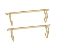 JUMPLAWN 2pcs Under Cabinet Mug Holder Rack Iron Hanging Cup Organizer with Hooks Space Saving Kitchen Storage for Coffee Mugs and Cups Versatile for Cabinets and Shelves