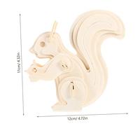 JUMPLAWN 2pcs Wooden Animal Puzzle Interactive DIY Assembly Jigsaw for Squirrel Model Fun Wild Animal Puzzle for Mental Creativity and Parent Interaction