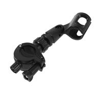 JUMPLAWN 360 Degree Rotatable Microphone Mount Clip for Brass Instruments, Black Plastic with Thickened Brass Mic Clamp and Heavy Triangular Base, Fits 10-25mm Tube and 25-40mm Mic