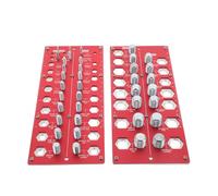 JUMPLAWN 38-hole Thread Gauge Screw Size Checker Metric and Imperial Thread Measuring Tool for Bolt and Nut Identification Red Sturdy Inspection Board