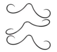 JUMPLAWN 3pcs Mustache Piercing Septum Ring Stainless Steel Nose Jewelry | Secure Hold, Stable Fit, Day Comfort, Black Finish for Women and Men, Social or Professional Use