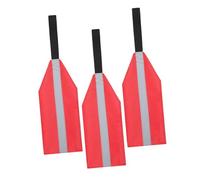JUMPLAWN 3pcs Red Reflective Kayak Safety Flags Vertical Stripes, High Visibility Warning Flags for Kayak Towing and Travel, Sturdy Boat and Canoe Accessories