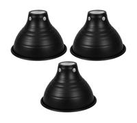 JUMPLAWN 3pcs Reptile Heat Lamp Dome 5.5-inch Insulation Lampshade with Black Exterior White Interior Reflective Housing for Pet Heating Lamp in Vivarium and Laboratory Use