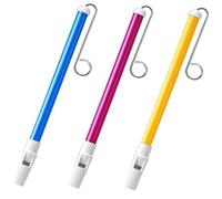 JUMPLAWN 3Pcs Slide Whistle for Funny Blowing Musical Instruments Creative Push Pull Flute Yellow Purple and Blue for Day and Birthdays Helps Develop Musical Skills