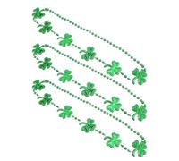 JUMPLAWN 3pcs St Patrick's Day Necklaces Green Shamrock Plastic Necklaces Eye-catching and Practical Accessories for St Patrick's Day Party and Cosplay