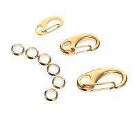JUMPLAWN 3Pcs Stainless Steel Pet Tag Clips Durable Quick Clip Split Load Hooks with Rings for Collars Harnesses Key Chains and Jewelry