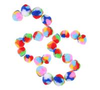 JUMPLAWN 40pcs Rainbow Cat Ball Toy Interactive Soft Quiet Kitten Balls for Indoor Cats Pet Supply