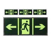 JUMPLAWN 4pcs Acrylic Emergency Exit Indicator Signs for Large Spaces and Multiple Exit Points, Ensuring Visibility in Darkness and Aiding Quick Evacuation with Self Luminous Night Glow
