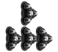 JUMPLAWN 4pcs Adhesive Mini Caster Wheels for Small Appliances, Smooth Swivel Sticky-on Casters with Black Steel Ball Bearings, Household Storage Case and Trash Bin Moving Base Accessories