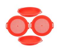 JUMPLAWN 4Pcs Beach Sand Sifter Lightweight Plastic Sand Sieves for Treasure Hunting Beach for Outdoor Fun Sandbox Play for Parks