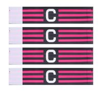 JUMPLAWN 4pcs Black Striped Football Captain Armbands for Adults - Elastic Nylon Soccer Team Leader Bands for Matches, Training and Grouping