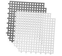 JUMPLAWN 4pcs Cage Floor Mats Soft Foot Resting Cushions for Small Animals Suitable for Guinea Pigs Chinchillas and Bunnies Cuttable Pet Pads White Grey