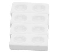 JUMPLAWN 4pcs Ceramic Spotting Plates Laboratory Porcelain Reaction Dishes for Sample Analysis and Color Comparison for Chemical Experiments and Testing Applications