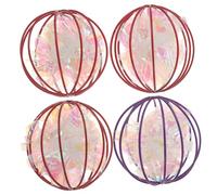 JUMPLAWN 4pcs Crinkle Cat Toy Balls Interactive Sound Pet Paper Balls Colorful Kitten Chase Toys for Indoor Play Random Color