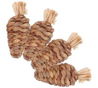 JUMPLAWN 4pcs Hamster Chewing Bunny Chew Natural Water Grass Pet Chew Keeps Pets Active Grinding Teeth Brown Can Be Put in The Cage for Hamster Chinchilla