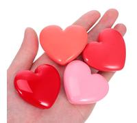 JUMPLAWN 4pcs Heart-Shaped Lipstick Cases with Mirror Plastic Leak-Proof Cosmetic Holders for Female Travel and DIY Cosmetics