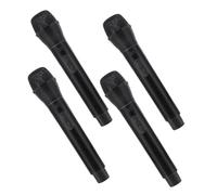 JUMPLAWN 4pcs Microphone Realistic Prop Mics with Authentic Sound Effects for Karaoke Role Play Birthday Party Black