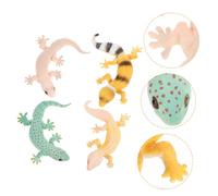 JUMPLAWN 4pcs Mini Realistic Gecko Figurines Plastic Animal Figures Educational Reptile Models for Learning Playtime Garden Decor