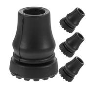 JUMPLAWN 4pcs Non Slip Crutch Foot Pads Durable Skid Replacement Tips for Walking Canes and Trekking Poles Quick Installation Fit Inner Diameter