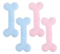 JUMPLAWN 4pcs Pet Chew Molar Interactive Dogs Promote Dental Health Sturdy Tpr Rubber Unique Shape Training Supply for Small Dogs and Puppies