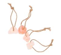 JUMPLAWN 4pcs Pink Salt Lick Block for Livestock Cattle Deer Natural Mineral Salt for Grazing Animals Goat Treats Includes Hanging Rope