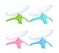 JUMPLAWN 4Pcs Silent Hamster Exercise Wheels Flying Saucer Running for Small Pets, Tray with Blue, Pink, Mint and Matcha Green, Quiet Wheel for Hamsters, Gerbils, Mice and Hedgehogs