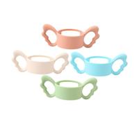 JUMPLAWN 4pcs Silicone Bottle Handles for Grip Ergonomic Design Easy to Clean Replace Durable Bottle Accessories Blue Green Pink