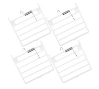 JUMPLAWN 4pcs White Plastic Birdcage Spring Doors with User-friendly Easy Installation Replacement Bird Cage Door Accessories for Pet Birds
