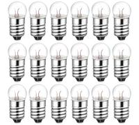 JUMPLAWN 50pcs Miniature Glass Light Bulbs E10 Base Lightweight Experimental Bulbs for Flashlight Science DIY Equipment and Learning Physical Experiments