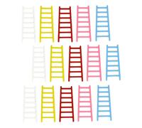 JUMPLAWN 50Pcs Mixed Color Miniature Ladders DIY Craft Accessory Plastic Mini House Ladders for Cake Decoration and Sand Table Landscape Model